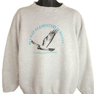 Manse Elementary School Sweatshirt Vintage 90s Hawks Pahrump Nevada Mens 2XL